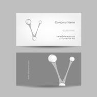 Business card design with letter V