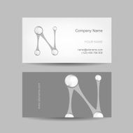 Business card design with letter N