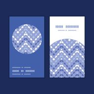 Vector purple drops chevron vertical round frame pattern business cards