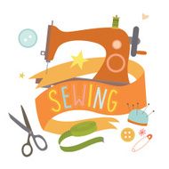 Emblem design with sewing machine