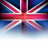 United Kingdom flag in blur style faded white