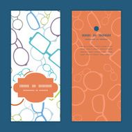 Vector colorful glasses vertical frame pattern invitation greeting cards set N2