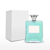 elegant perfume bottle with label and package box