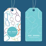 Vector colorful glasses vertical round frame pattern tags set