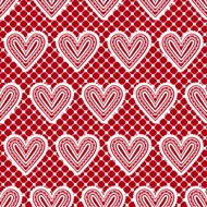 Lace seamless pattern with hearts Vector illustration