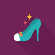 Wedding high-heeled shoes flat icon with long shadow eps10 N2