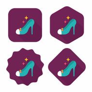 Wedding high-heeled shoes flat icon with long shadow eps10 N4