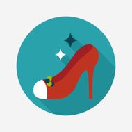 Wedding high-heeled shoes flat icon with long shadow eps10 N6