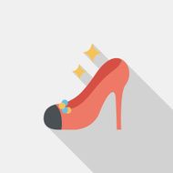 Wedding high-heeled shoes flat icon with long shadow eps10 N10