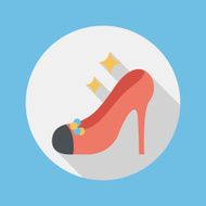 Wedding high-heeled shoes flat icon with long shadow eps10 N11