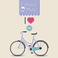 Vintage hipster bicycle background vector illustration