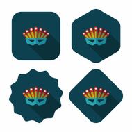 party mask flat icon with long shadow eps10 N24