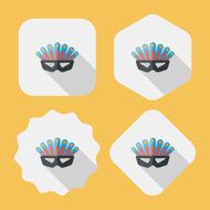party mask flat icon with long shadow eps10 N25