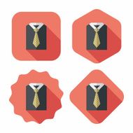 business shirt and tie flat icon with long shadow eps10 N13