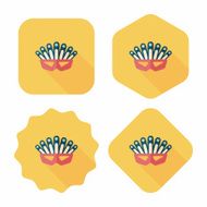 party mask flat icon with long shadow eps10 N27