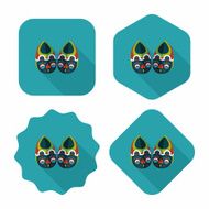 Embroidered shoes flat icon with long shadow eps10 N9