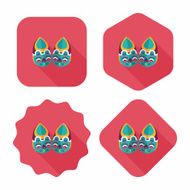 Embroidered shoes flat icon with long shadow eps10 N11