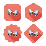 gloves flat icon with long shadow eps10 N16