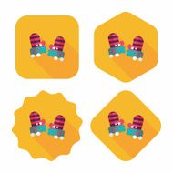 gloves flat icon with long shadow eps10 N17