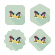 gloves flat icon with long shadow eps10 N18