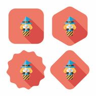 cute witch flat icon with long shadow eps10 N31