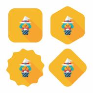 cute witch flat icon with long shadow eps10 N32