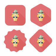 cute witch flat icon with long shadow eps10 N33