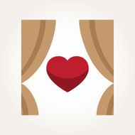 Vector Love Heart Curtain