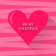 heart in trendy flat style for valentines day greeting card