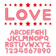 Alphabet fonts and numbers for valentine N3