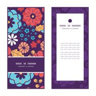 Vector colorful bouquet flowers vertical frame pattern invitation greeting cards