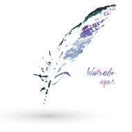 beautiful delicate feather painted in watercolor N2