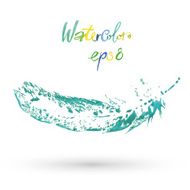 beautiful delicate feather painted in watercolor N3