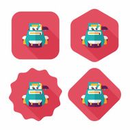 Backpack flat icon with long shadow eps10 N26