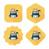 Backpack flat icon with long shadow eps10 N27