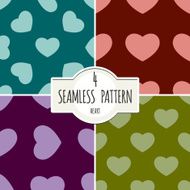 Four seamless pattern backgrounds with hearts