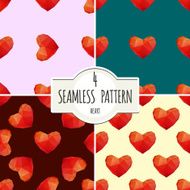 Four seamless pattern backgrounds with hearts N2