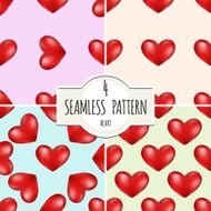 Four seamless pattern backgrounds with hearts N3