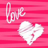 bright hand-drawing background for valentines day or wedding greeting card