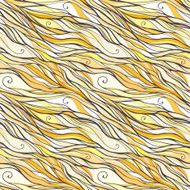 Seamless pattern with doodle waves ornament N7