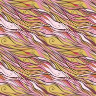 Seamless pattern with doodle waves ornament N8