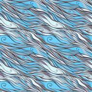 Seamless pattern with doodle waves ornament N9