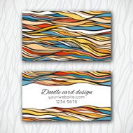 Abstract doodle business card template N3