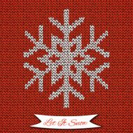 Seamless pattern with knitted snowflake