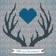 Decorative background with knitted deer horns