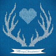 Decorative background with knitted deer horns N2