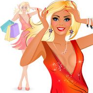 beautiful girl with shopping