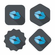 Valentine&#039;s Day lip flat icon with long shadow eps10 N7