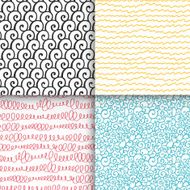 Abstract doodle seamless patterns set N2