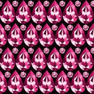 Seamless pattern of pink rubies